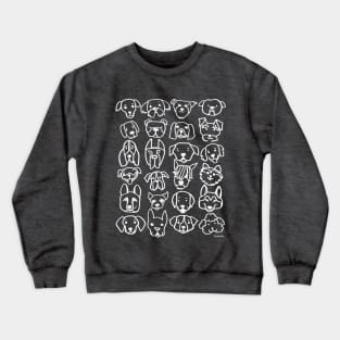 Dog Faces, Stacked (White Ink) Crewneck Sweatshirt